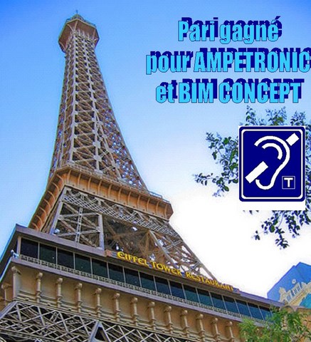 Tour Eiffel boucle d'induction magnétique pour malentendants